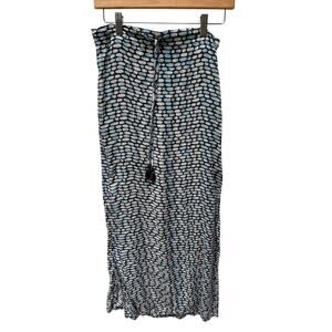 Khush Beachy Blue Sea glass Print Skirt Size S long side slits